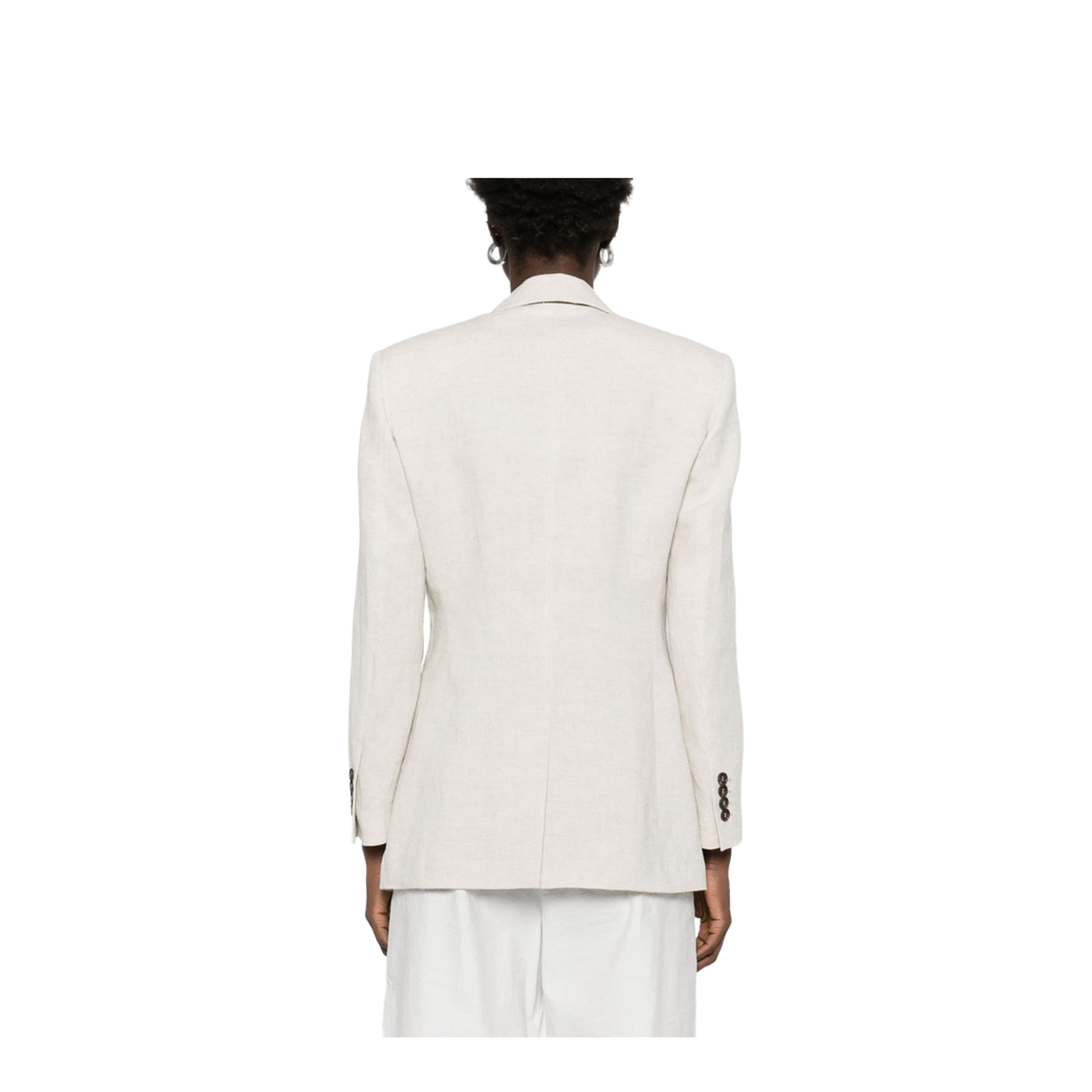 Single Breasted Grey Linen Jacket