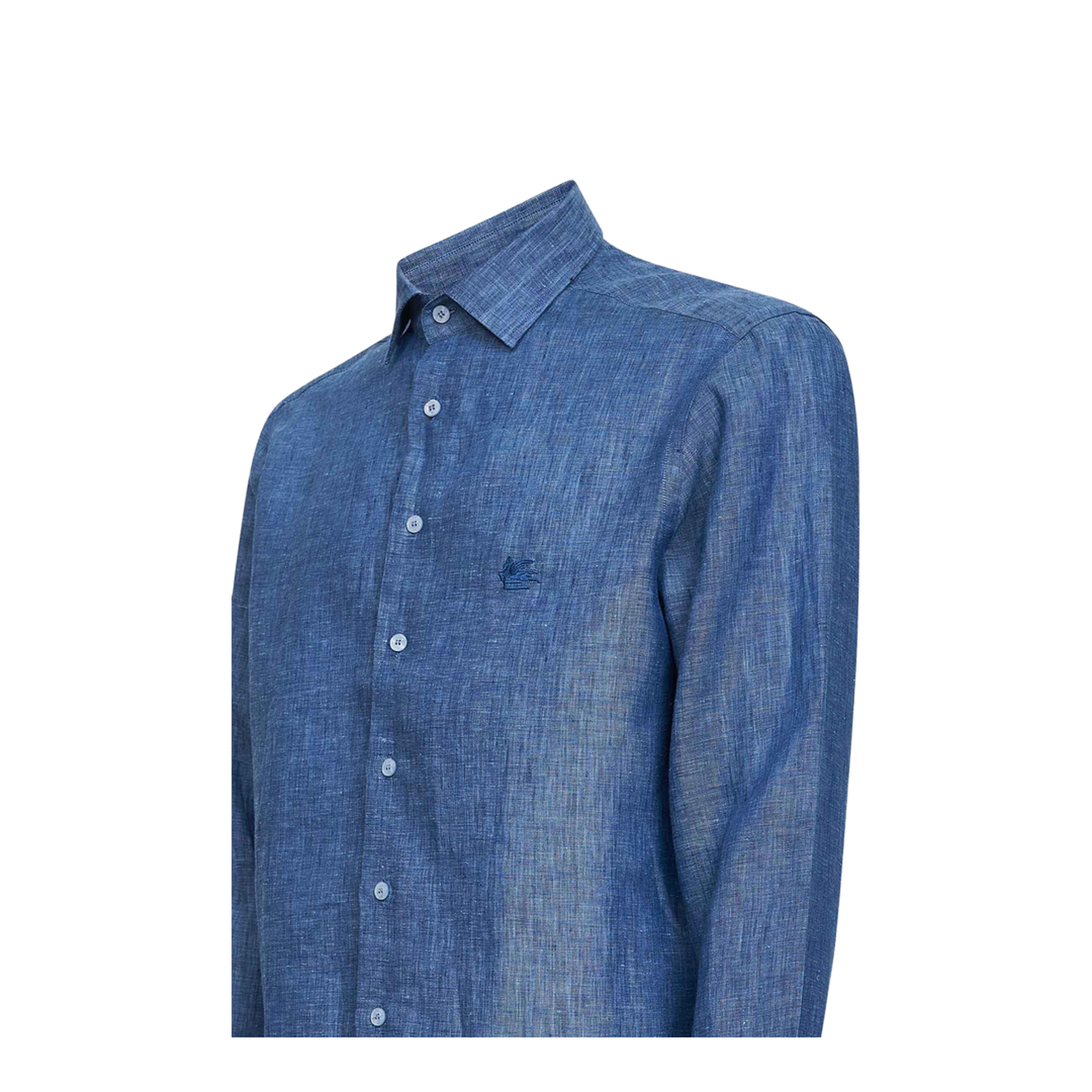 Pegaso Linen Shirt - Light Blue