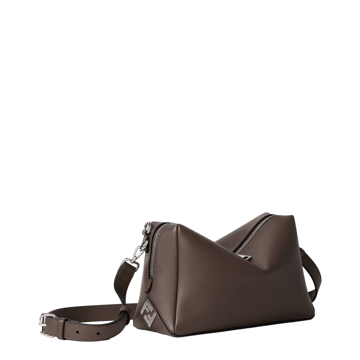 Lui Medium Leather Shoulder Bag - Chocolate brown