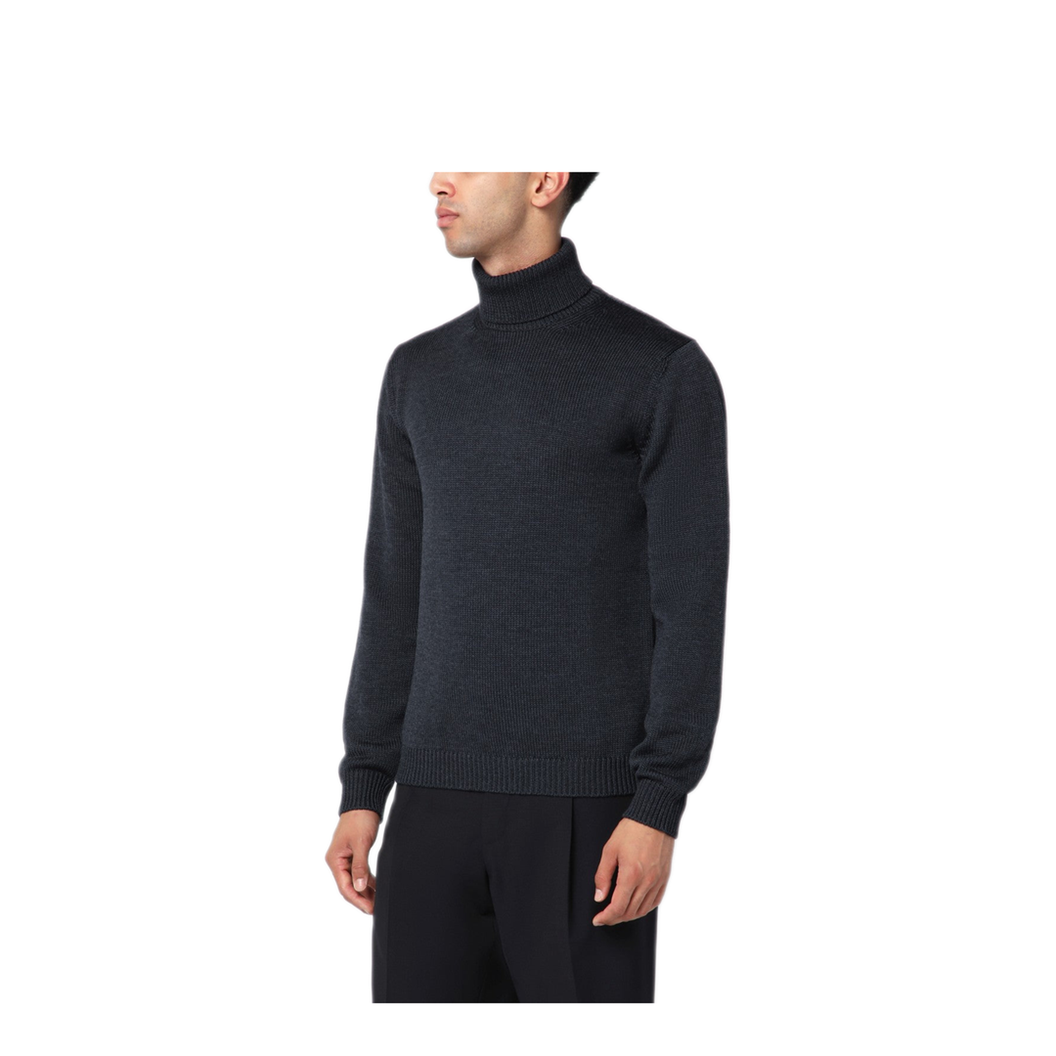 MAYFEYR - Roberto Collina - Anthracite Grey Wool Turtleneck Sweater - 253M02003WOM0221