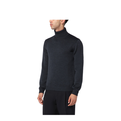 MAYFEYR - Roberto Collina - Anthracite Grey Wool Turtleneck Sweater - 253M02003WOM0221