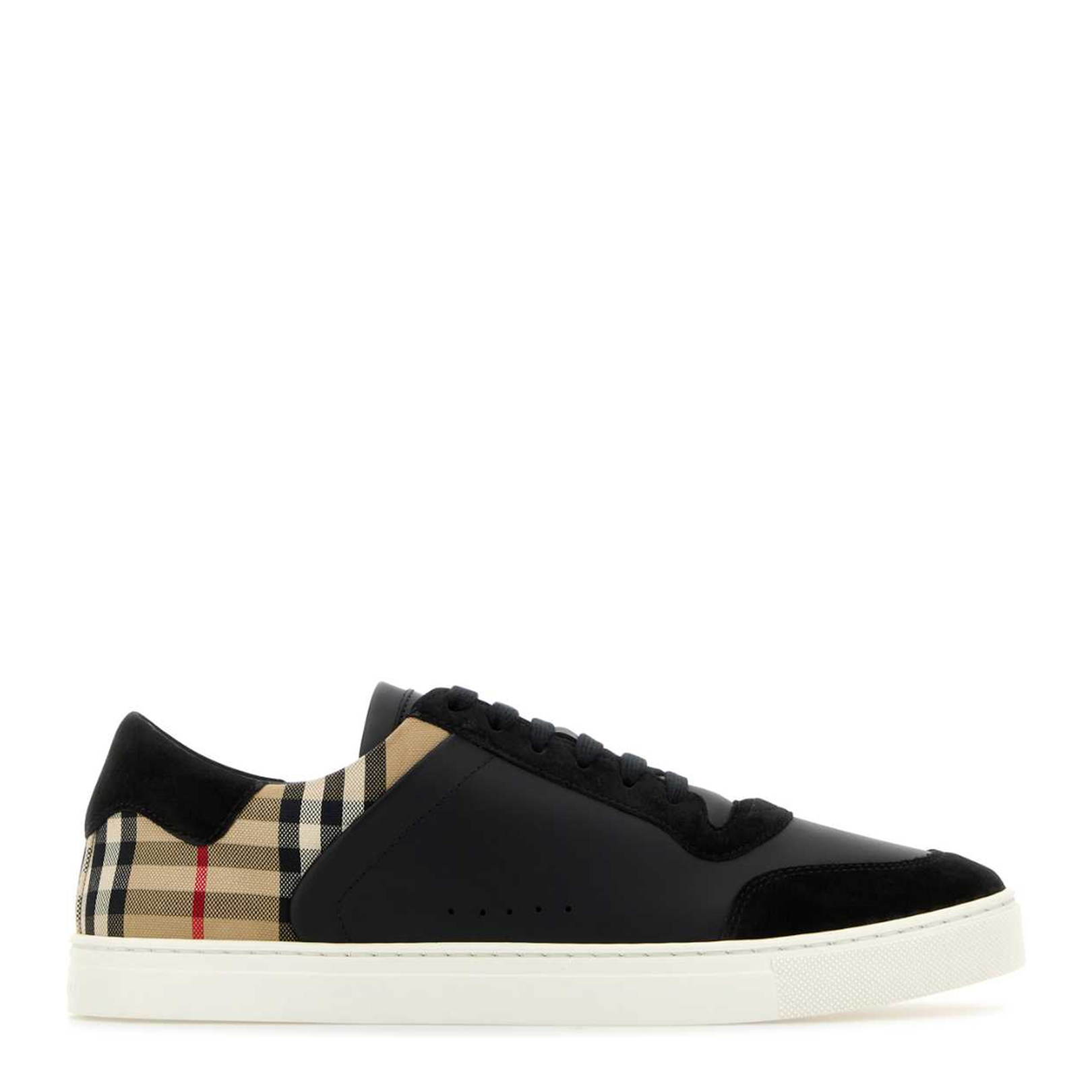 Check and Leather Sneaker