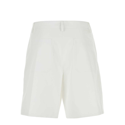 White Cotton Bermuda Shorts