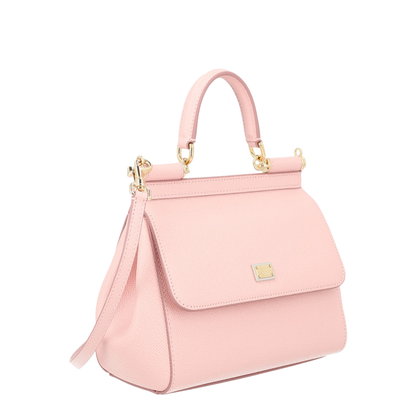 Medium Sicily Top-Handle Bag in Pink