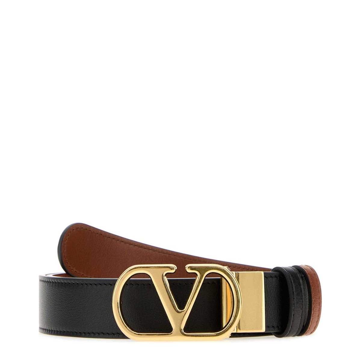 MAYFEYR - Valentino - Black Leather Reversible Belt - 9Y0T0SQ3ZDMDRN