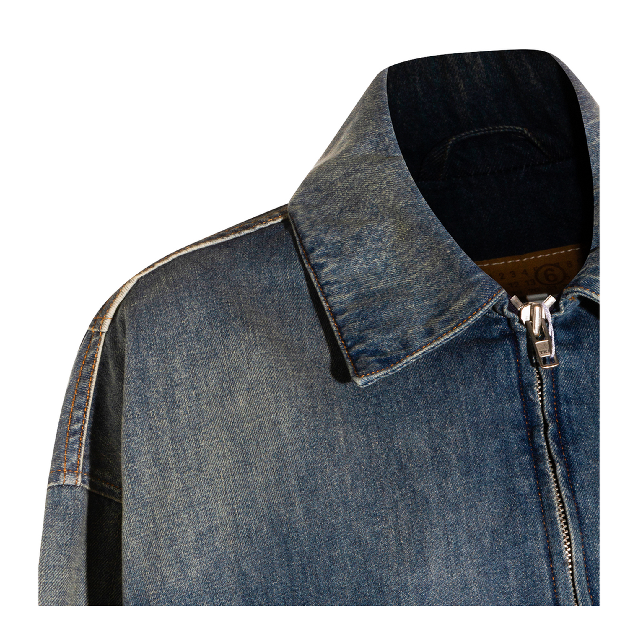 Blue Denim Jacket With Flap Pockets