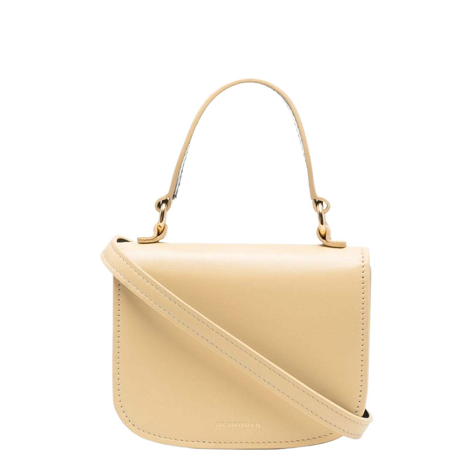Logo-Plaque Clutch with Handle