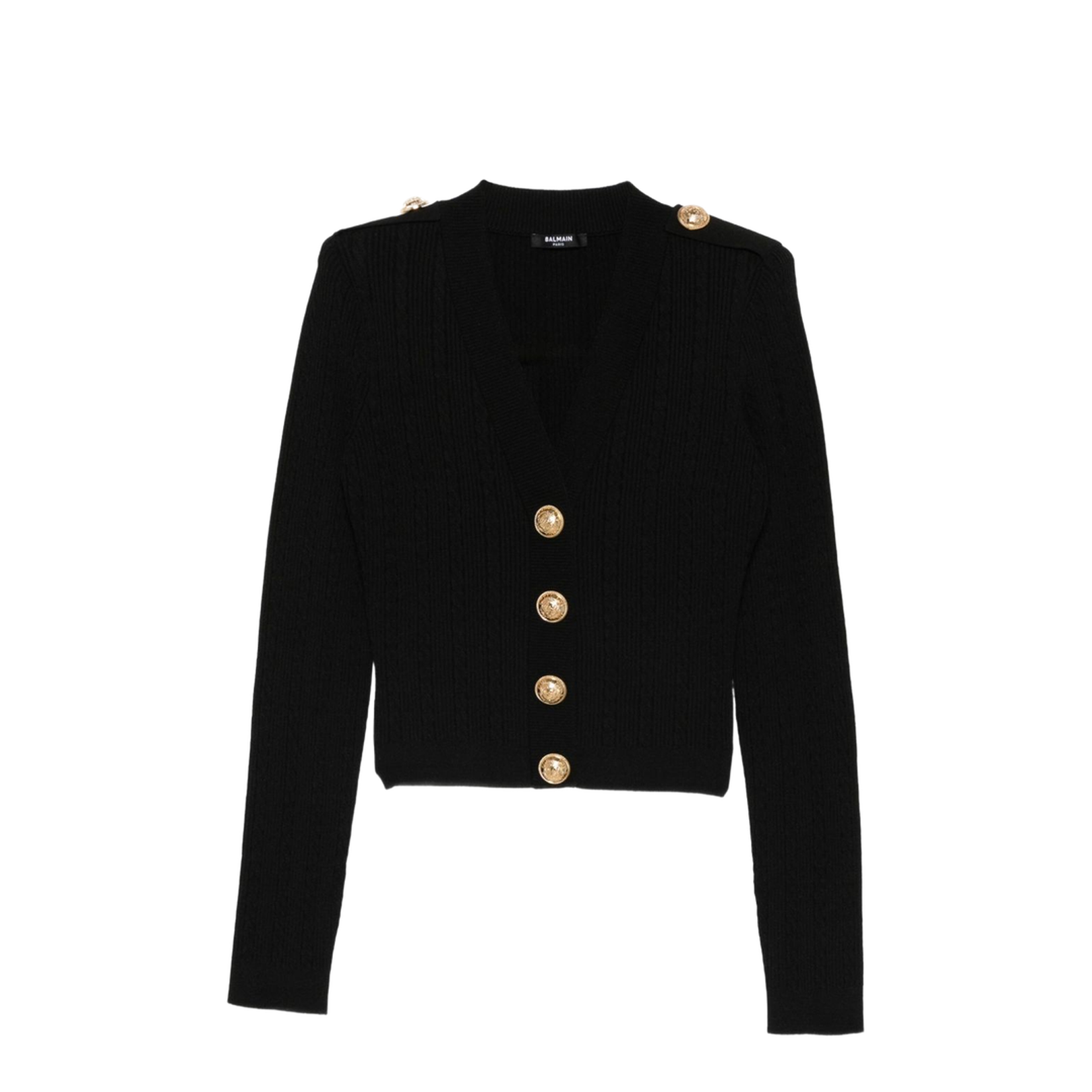 V-necked cardigan