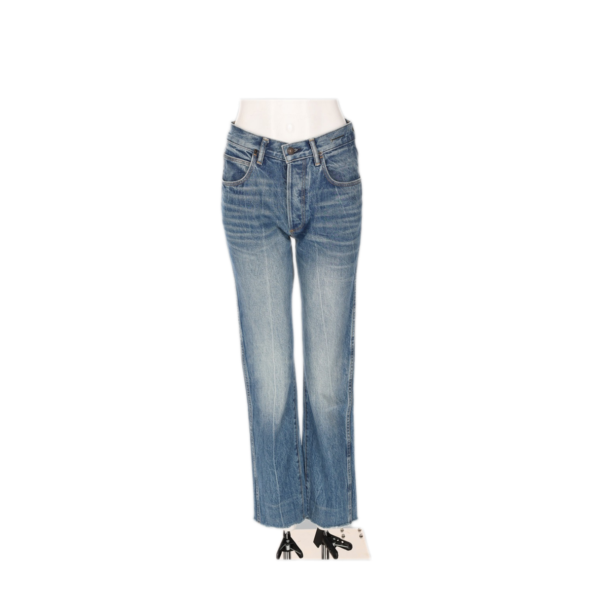 Washed Denim Cigarette Jeans