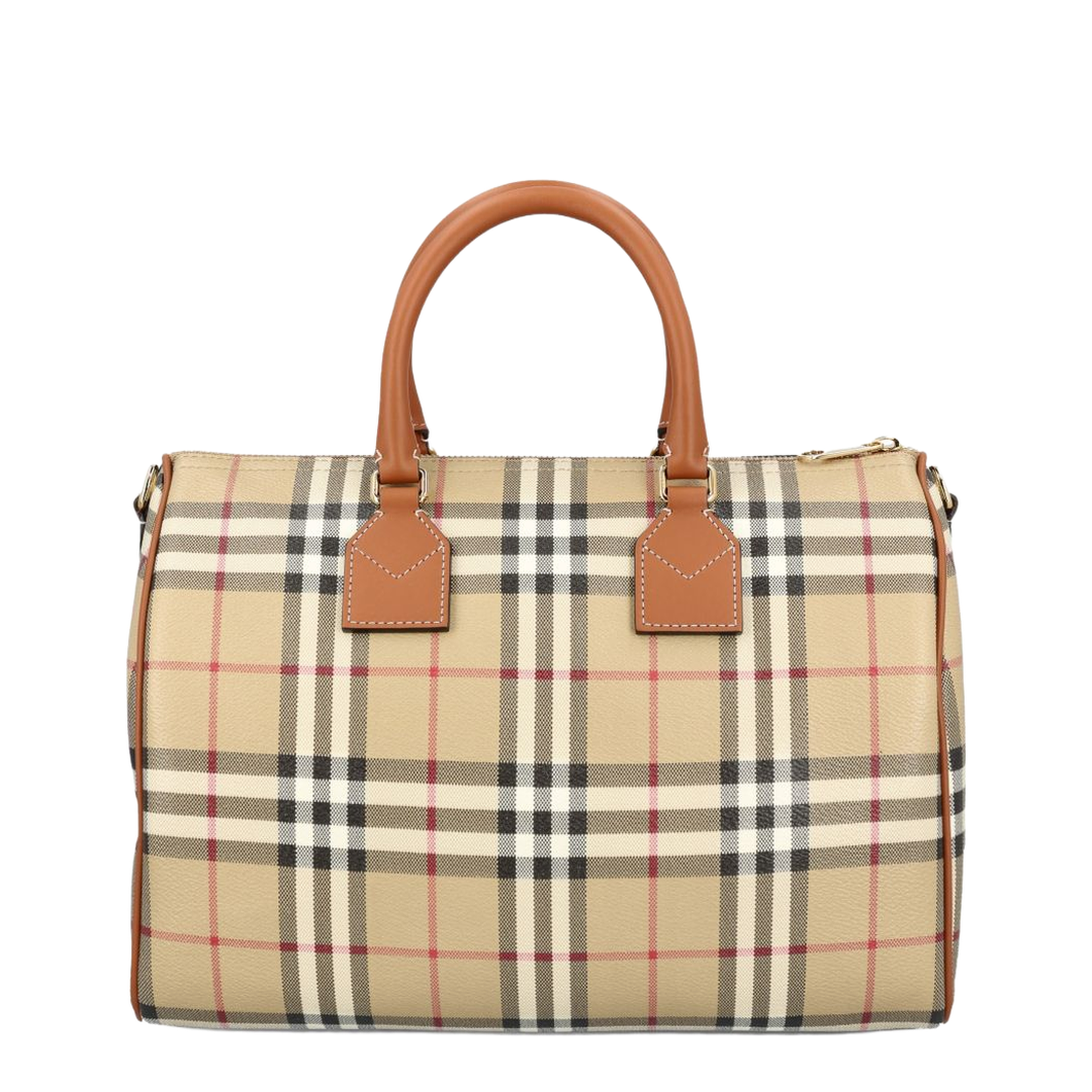 Check Medium Bowling Bag - Beige