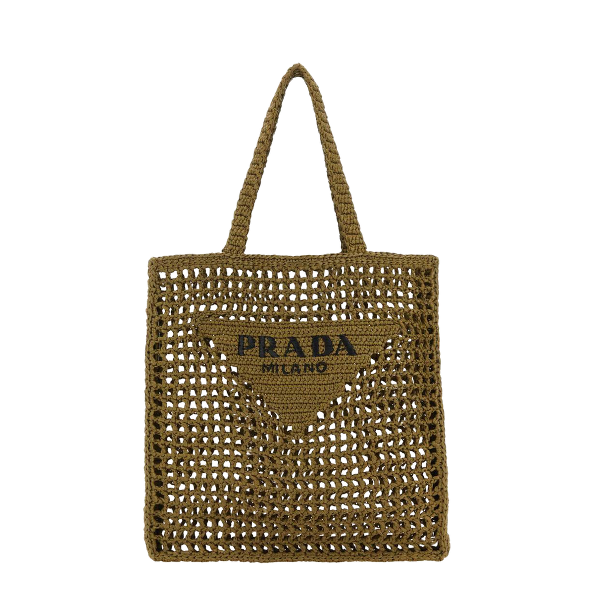 Army Green Raffia Shopping Bag