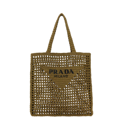 Army Green Raffia Shopping Bag