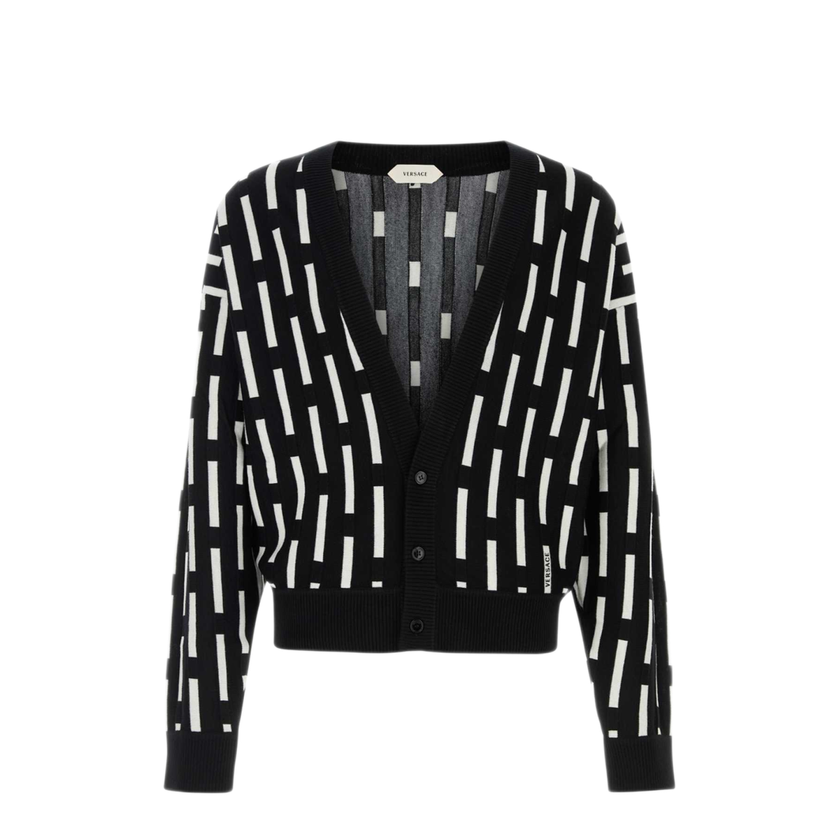 MAYFEYR - Versace - Wool Cardigan With Embroidered Logo - 10268631A190532B020