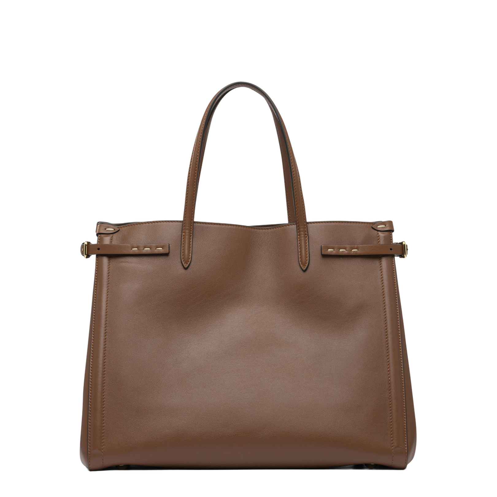 Structured Brown Calf Leather Shoulder