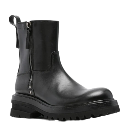 MAYFEYR - PREMIATA - Elba Leather Ankle Boots With Zip - 32338NERO