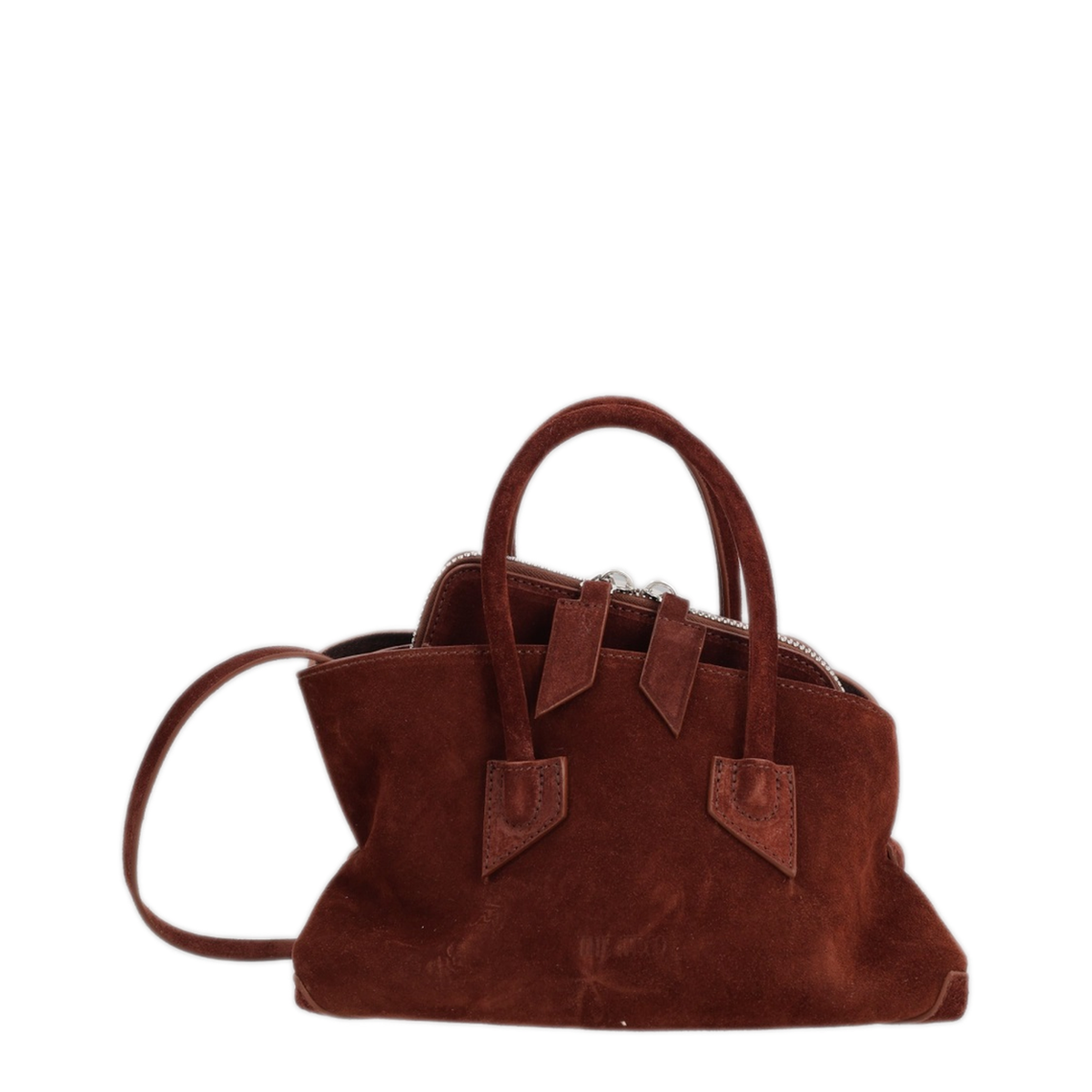 La Passeggiata Mini Suede Top-Handle Bag - Light Brown