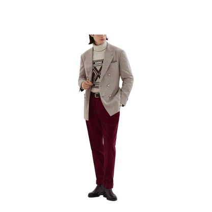 Wool and Silk Double-Breasted Jacket