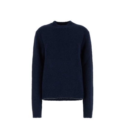 Navy Blue Alpaca Blend Oversize Sweater
