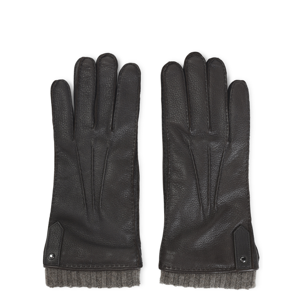 MAYFEYR - CANALI - Black Deer Leather Gloves - GUA01ZF00035510