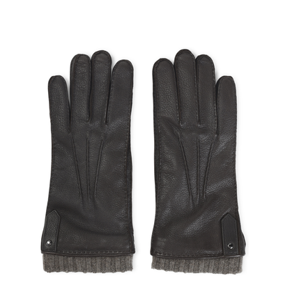 MAYFEYR - CANALI - Black Deer Leather Gloves - GUA01ZF00035510