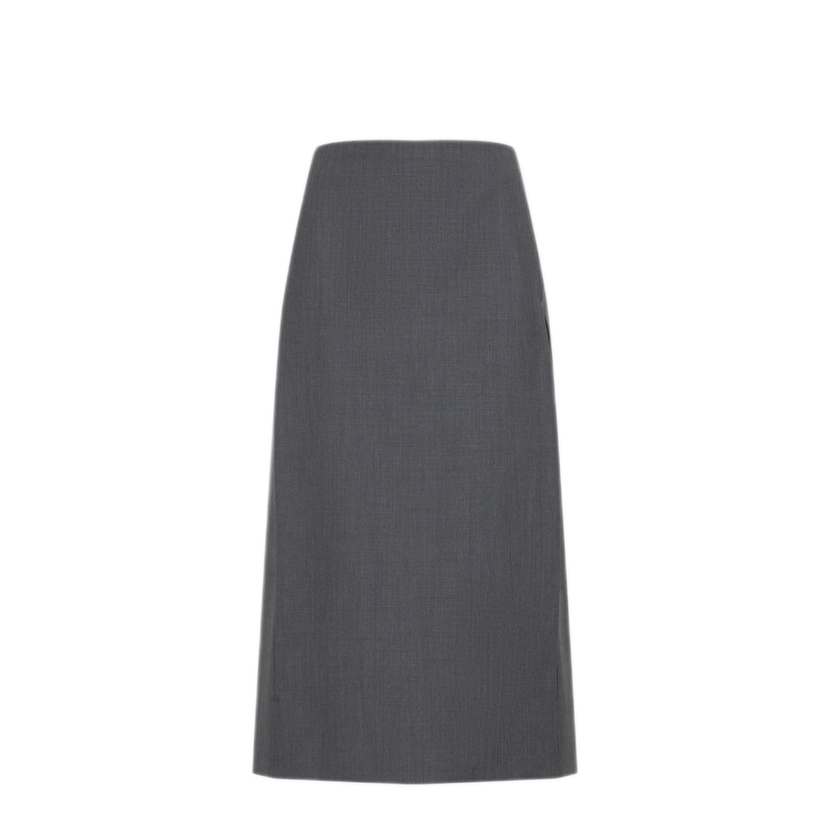 Grey Wool Straight Skirt