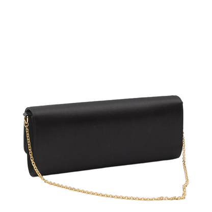 Black Silk Satin Clutch