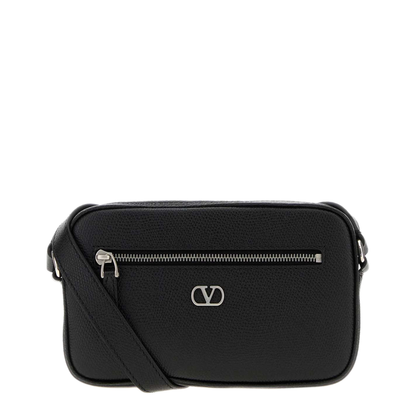 MAYFEYR - Valentino - Black Leather Vlogo Signature Crossbody Bag - 9Y2P0AW7UAG0NO
