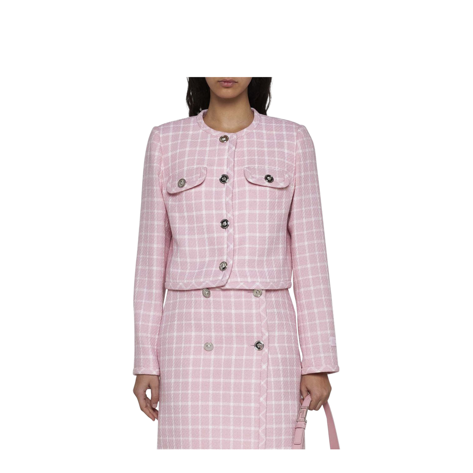 Pink Checked Tweed Jacket