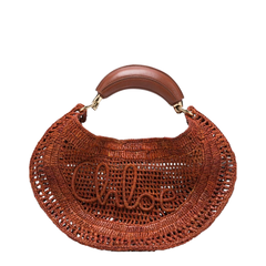 Summer Banana Raffia Hobo Bag - Brown