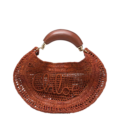 Summer Banana Raffia Hobo Bag - Brown