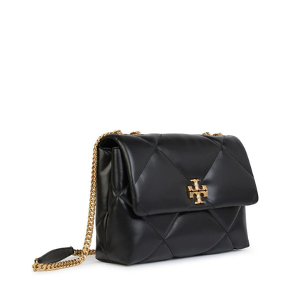 Kira Double Strap Black Leather Bag