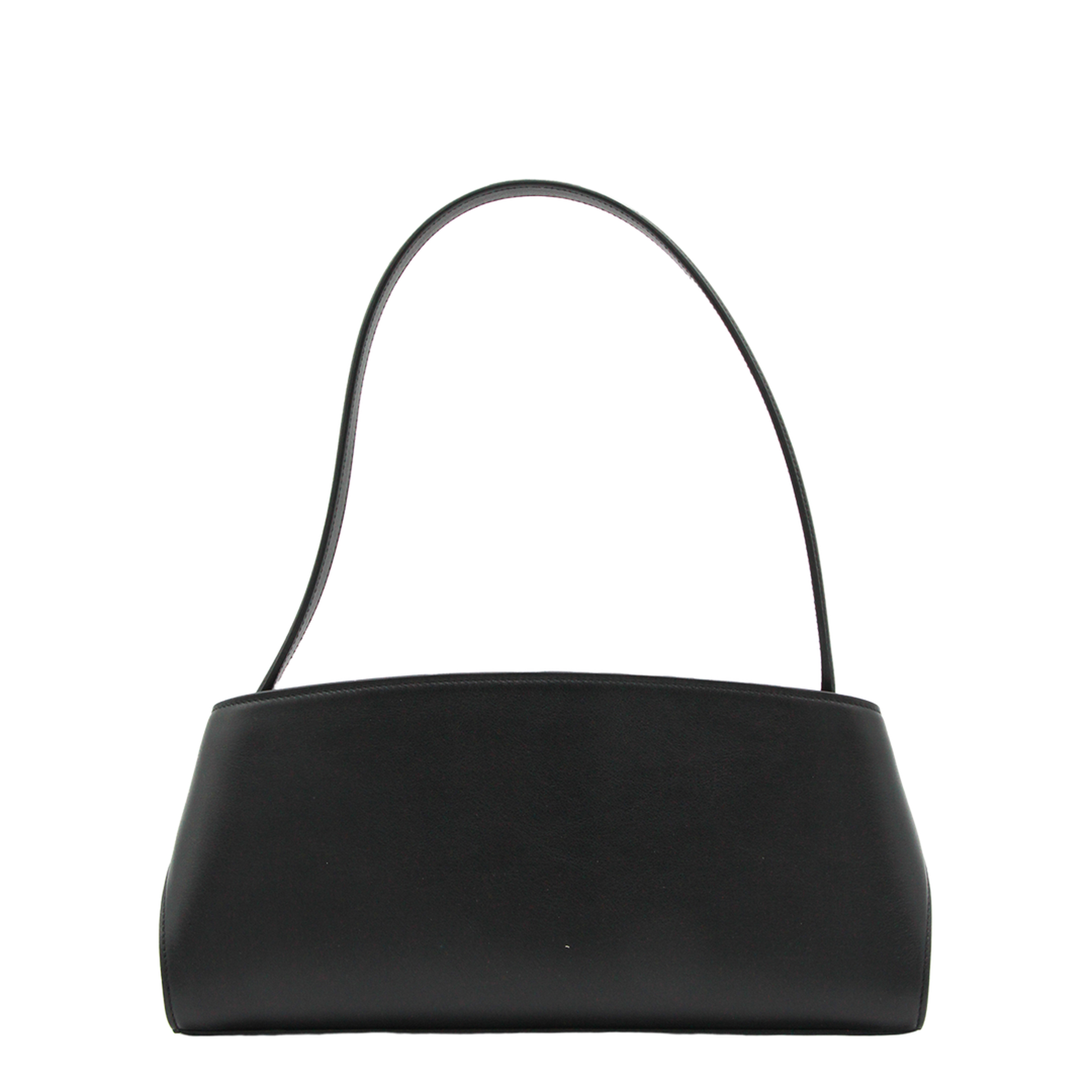 Hug East-West Calfskin Shoulder Bag - Black / Burgundy