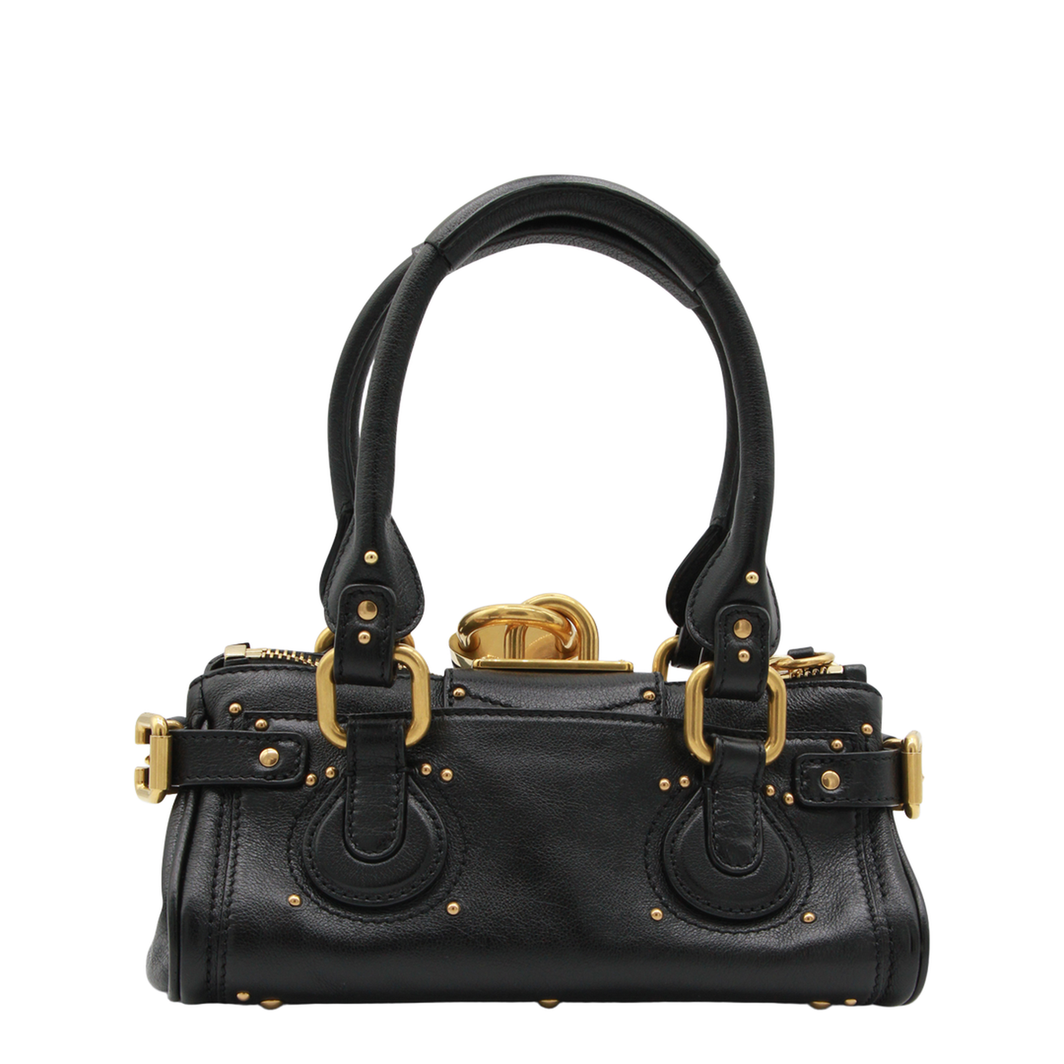 Paddington Small Buffalo Leather Shoulder Bag - Black