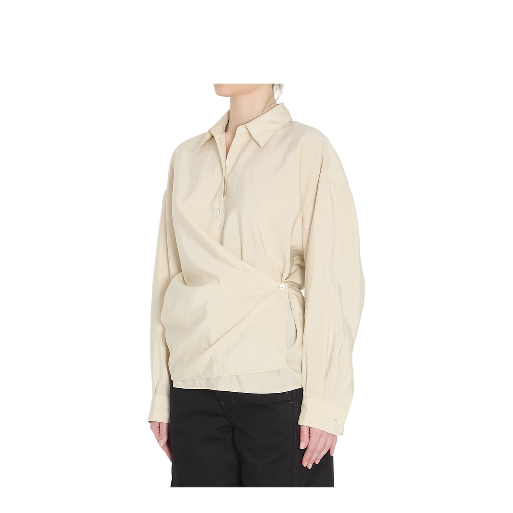 Straight Collar Twisted Shirt