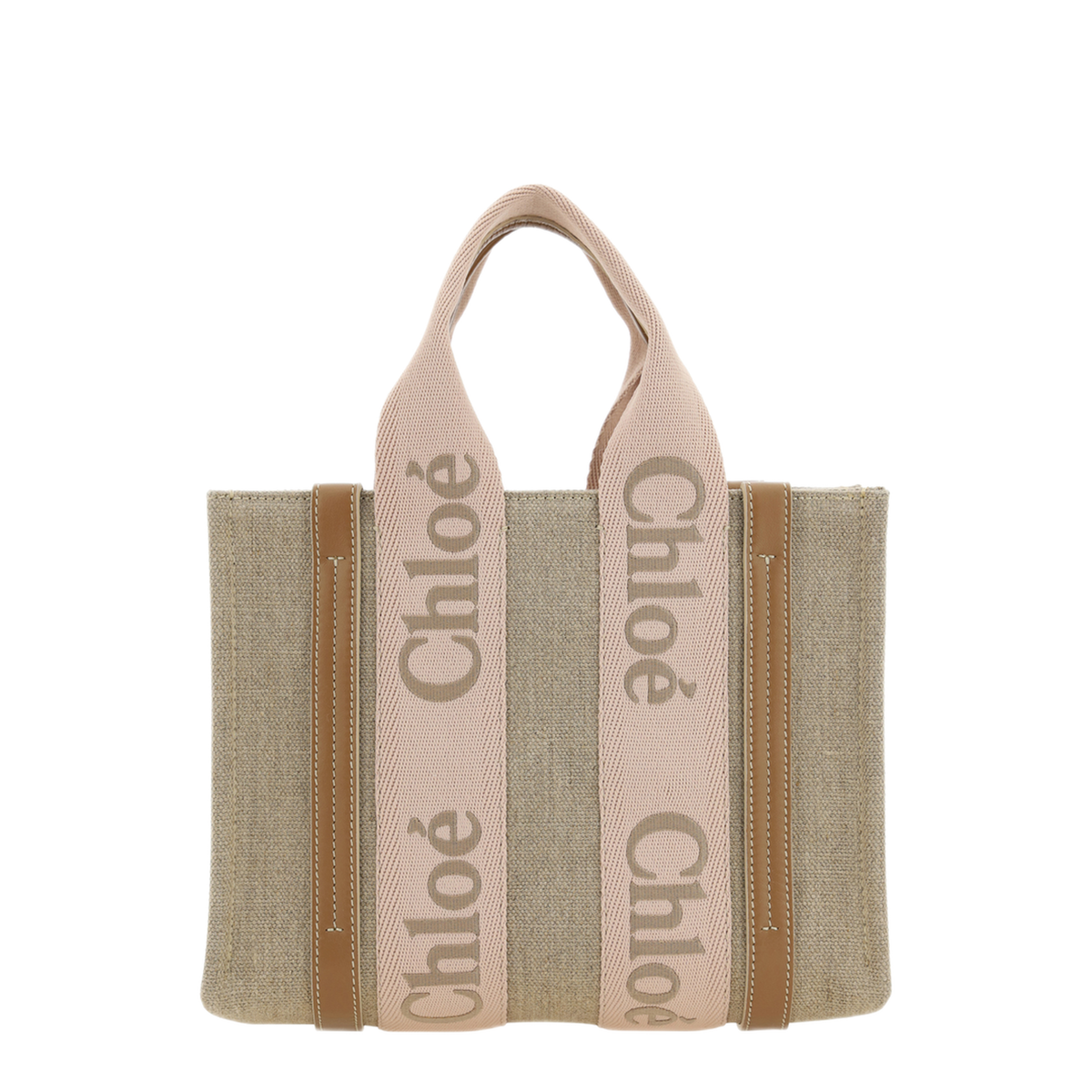 Woody Small Linen Tote - Blushy Beige