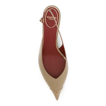 MAYFEYR - Valentino - Vlogo Signature Kitten Heel Slingback Pumps - 9W2S0QB8YEA954
