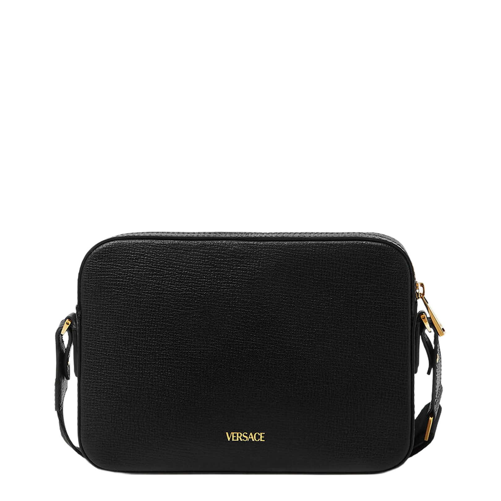 Leather Messenger Bag - Black Goatskin