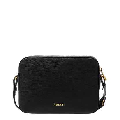 Leather Messenger Bag - Black Goatskin