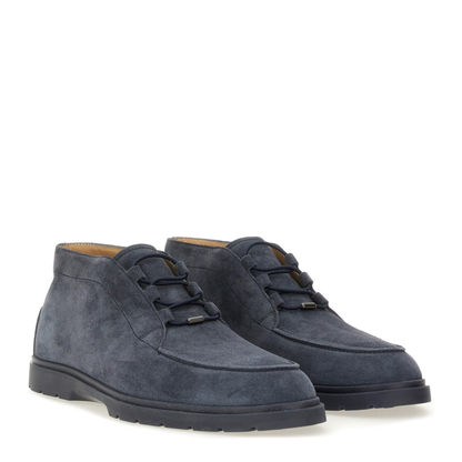 Blue Front Lace-Up Fastening Round Toe Branded Insole