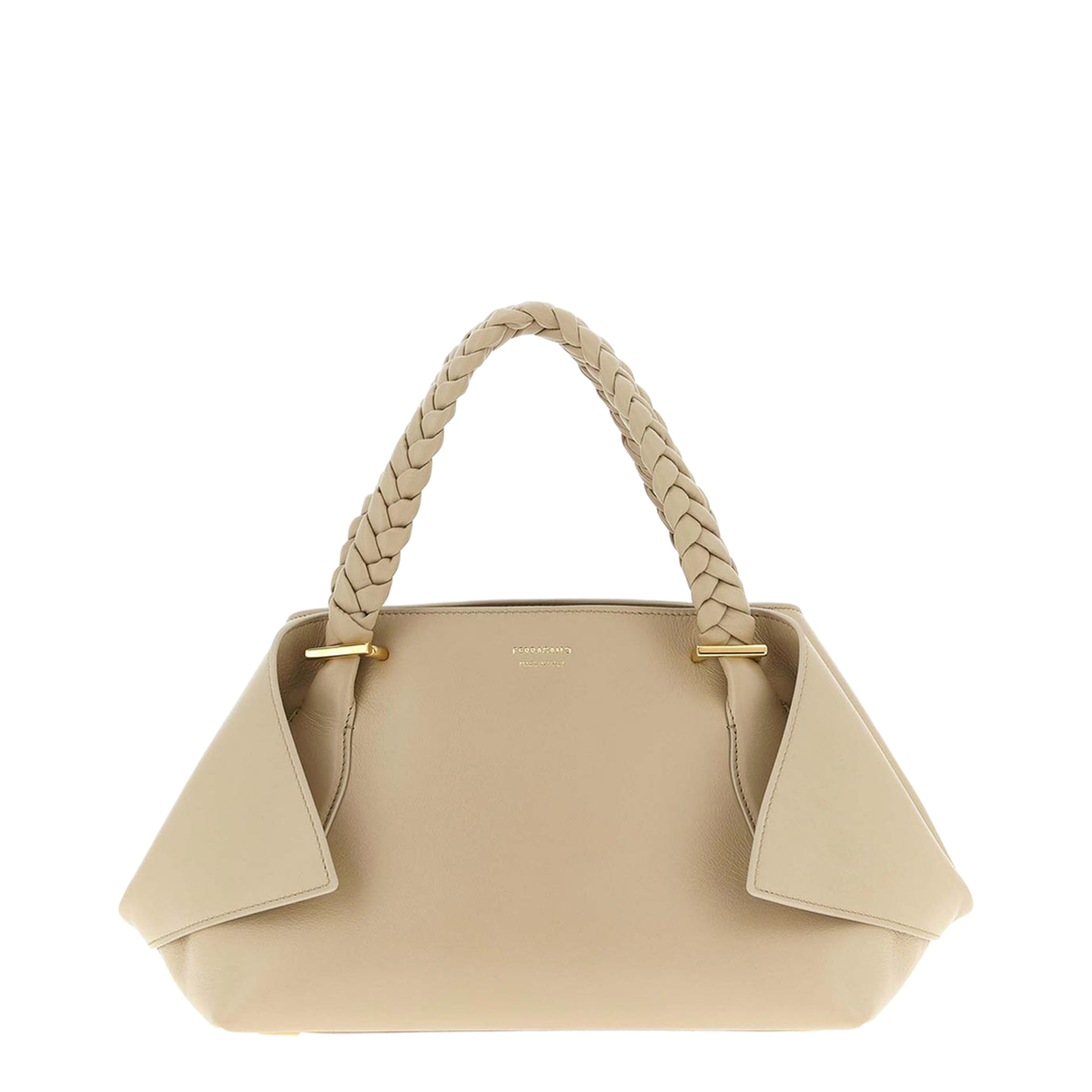 Handbag (M) Leather Beige