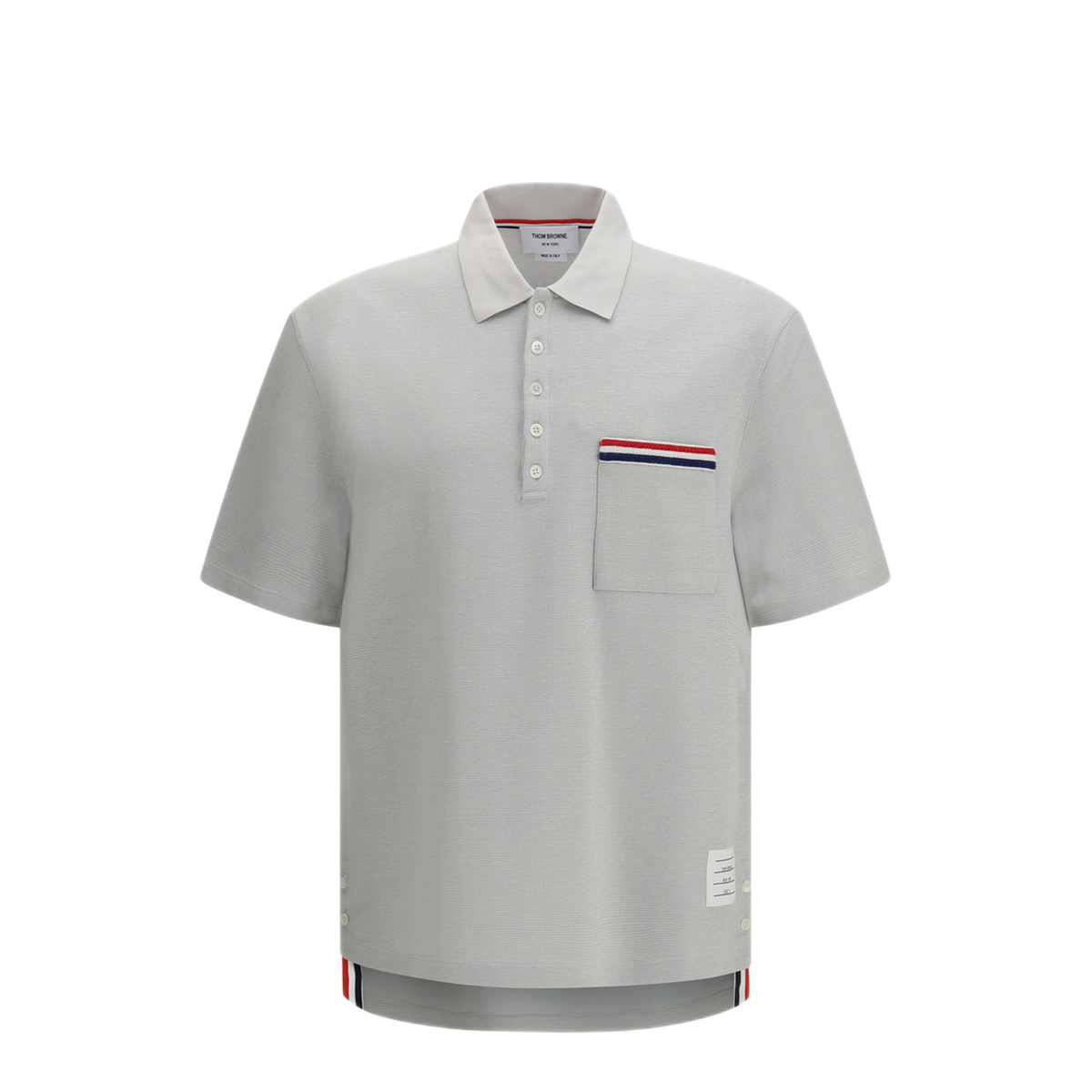 MAYFEYR - Thom Browne - Short Sleeve Polo With Chest Pocket - MJP244EJ0251050