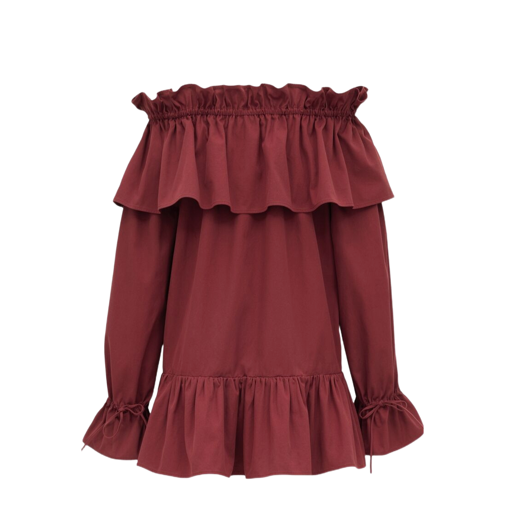 Ruffled Dress in Cotton Twill