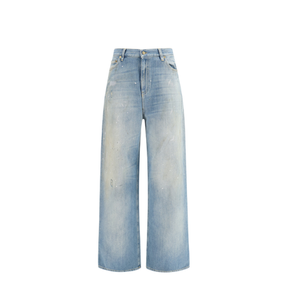 MAYFEYR - Golden Goose - Embroidered Logo Denim Jeans - GWP02079P002606