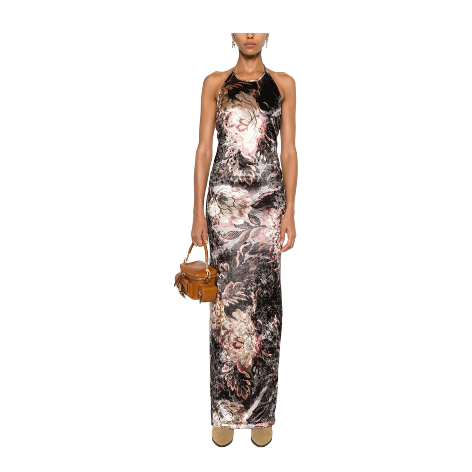 Long Printed Chenille Dress