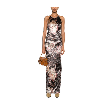 Long Printed Chenille Dress