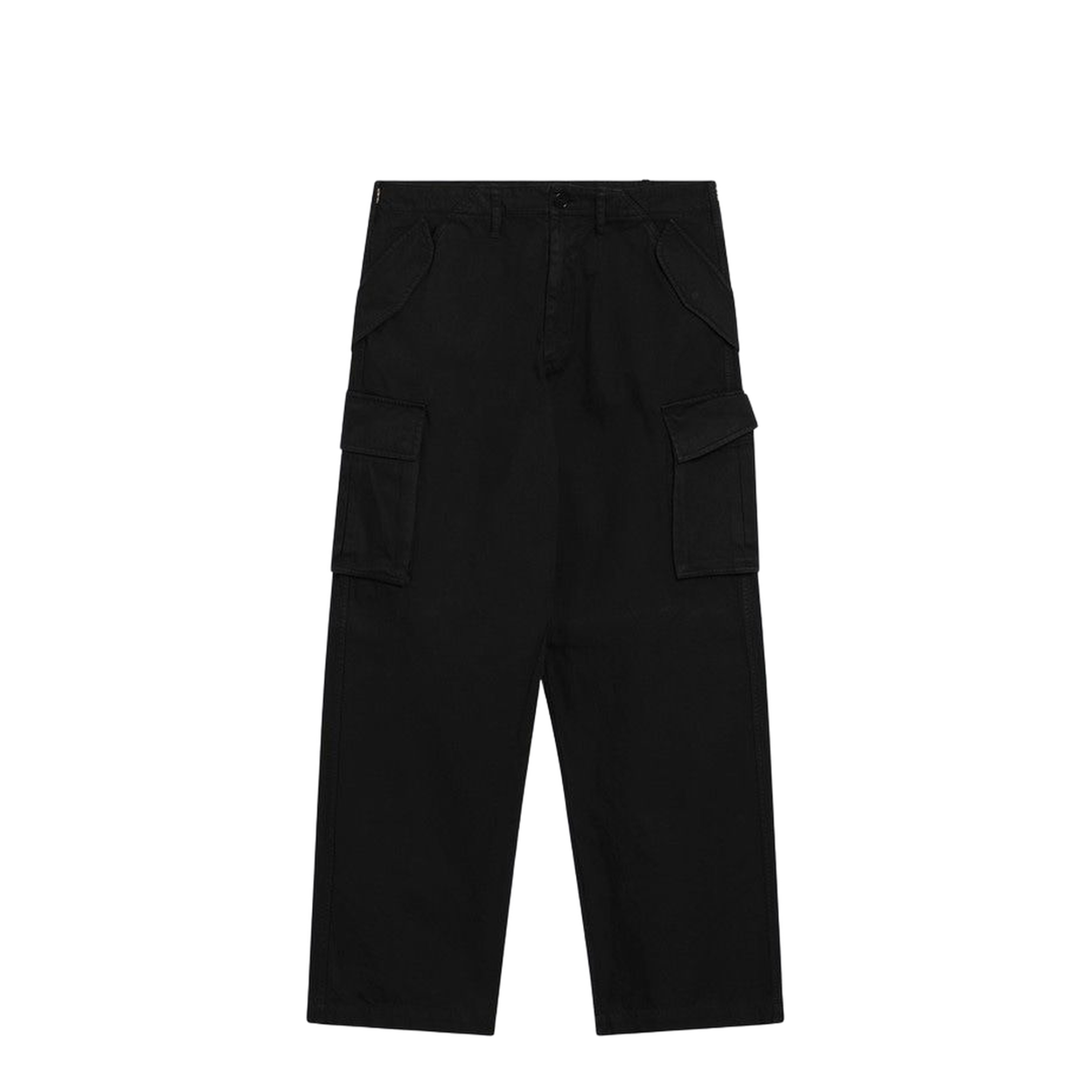 Black Cotton Cargo Trousers