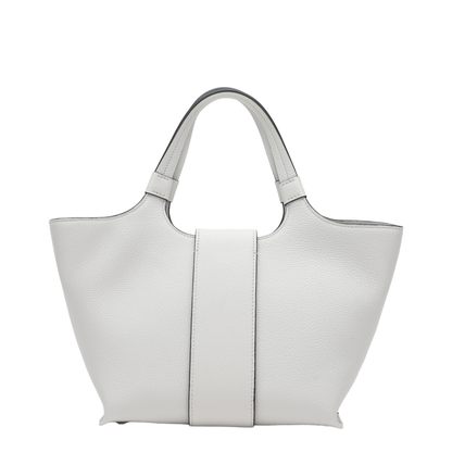 Belle Vivier Mini Shopping Bag In Ice White Calfskin - Ice White