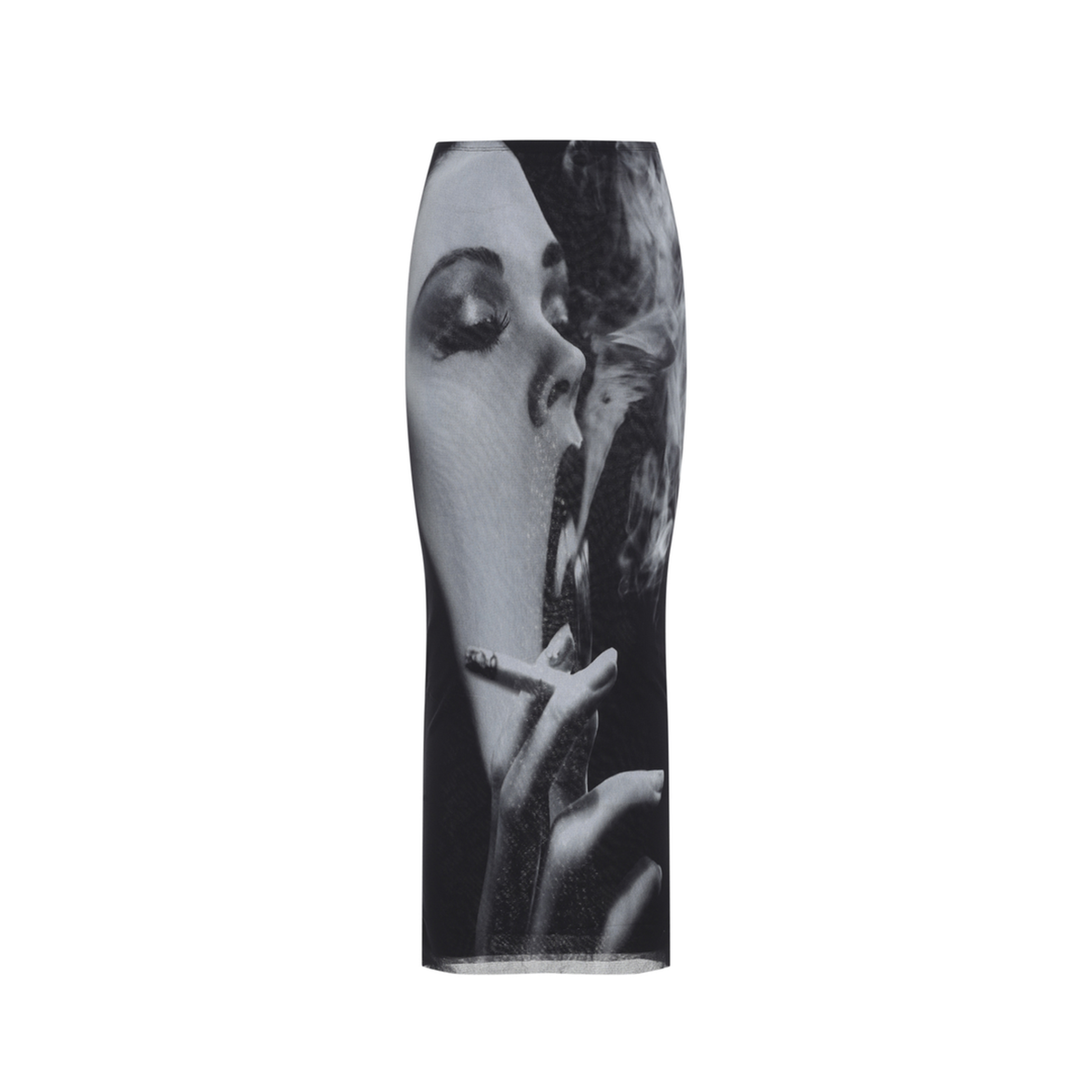 Mesh Printed Smoking Long Skirt
