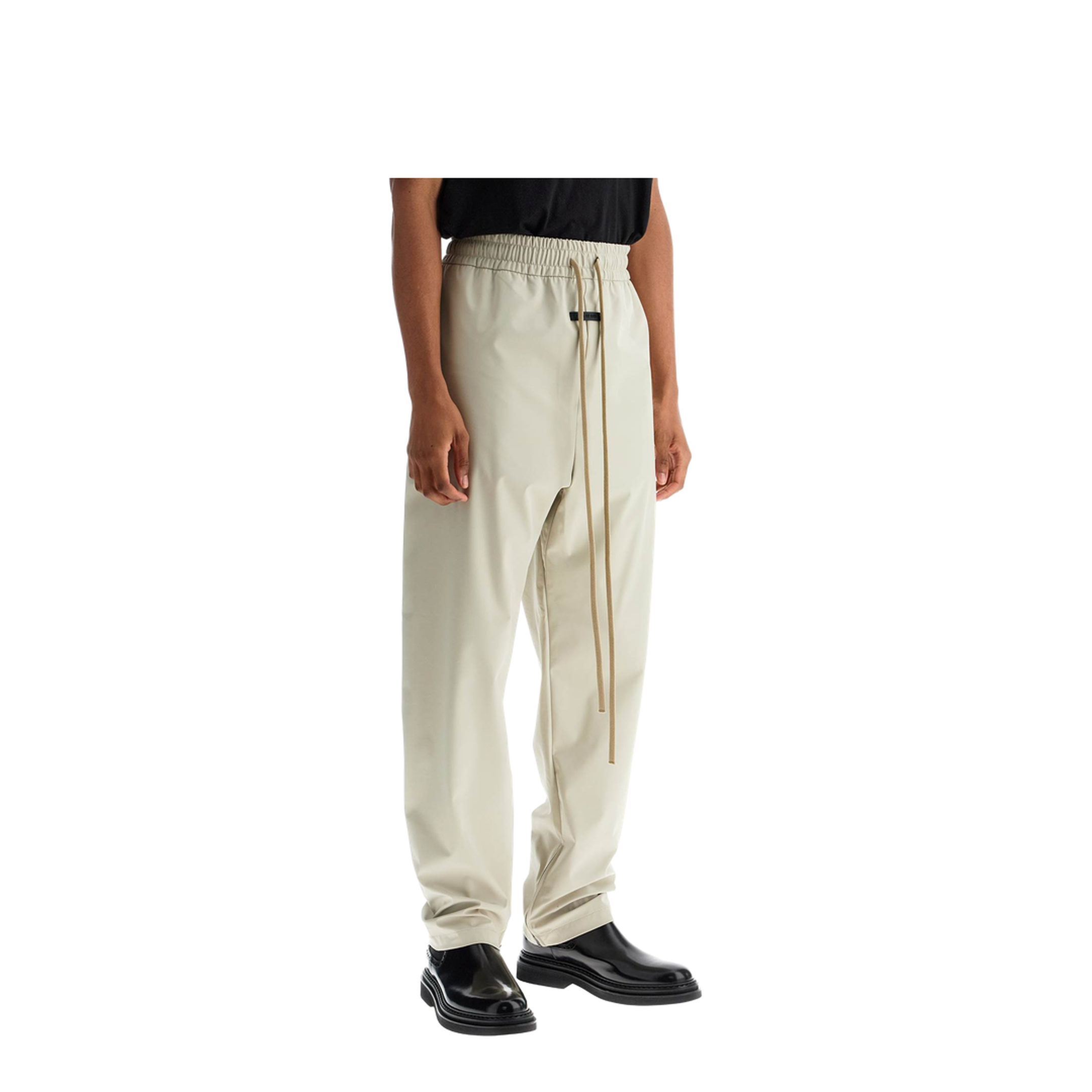 wide leg nylon track pants in cement
