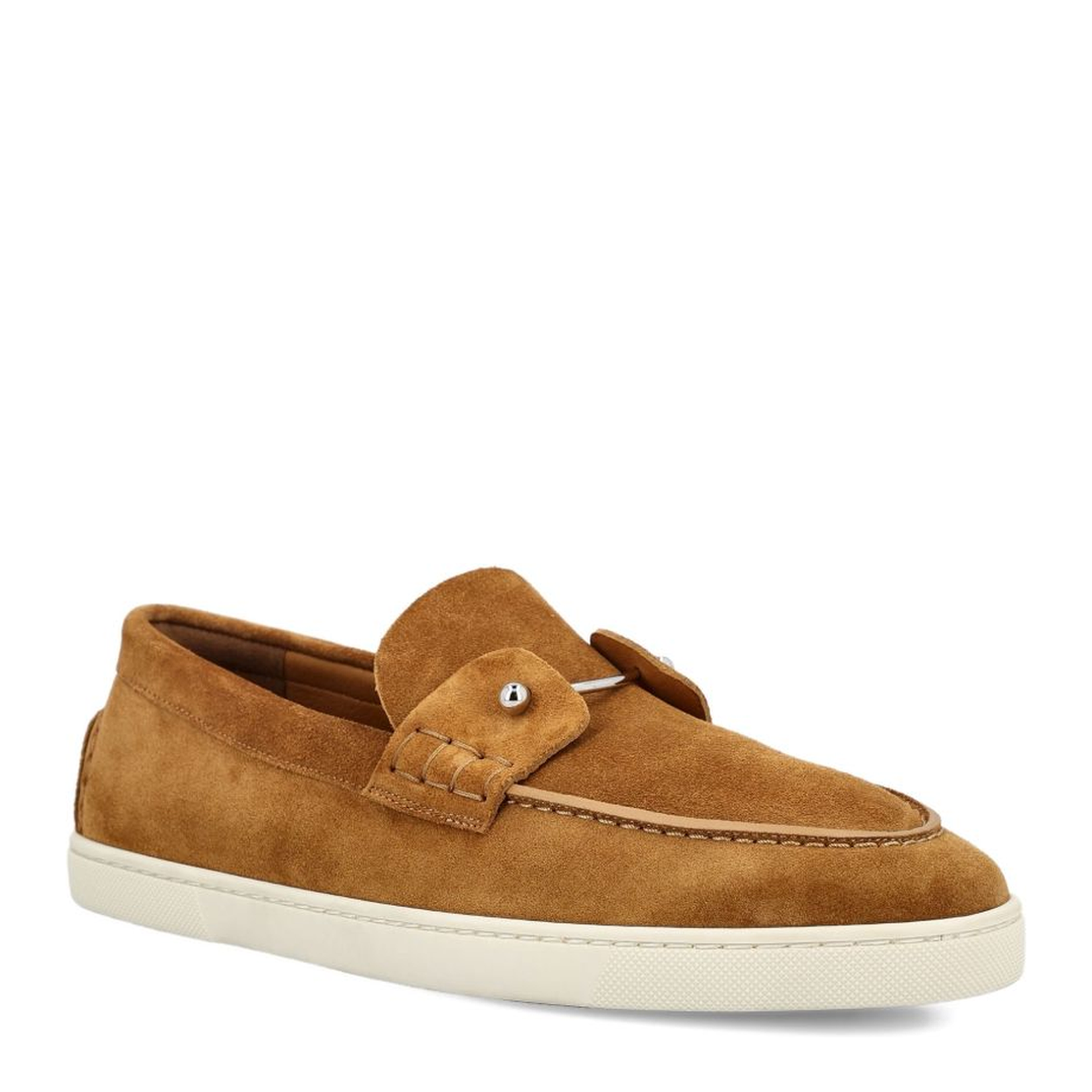 Brown Suede Leather Flat Sole Round Toe